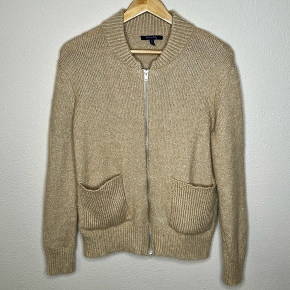 Olivia Sky Tan Zip Up Sweater - Picture 1 of 5